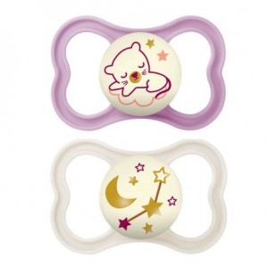 MAM Air Night 2 pack, Size 2 (6-16 months), Symmetric/Silicone