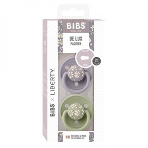 BIBS X LIBERTY, De Lux 2-pack, One Size (0-36 months), Round - Silicone
