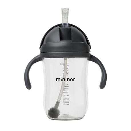 MININOR,  Bottle with straw - leak-proof, 330 ml, Black
