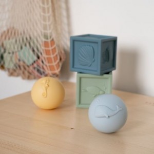 LITTLE DUTCH, Bath toy, Set of cubes and balls, 4-parts, Multicoloured