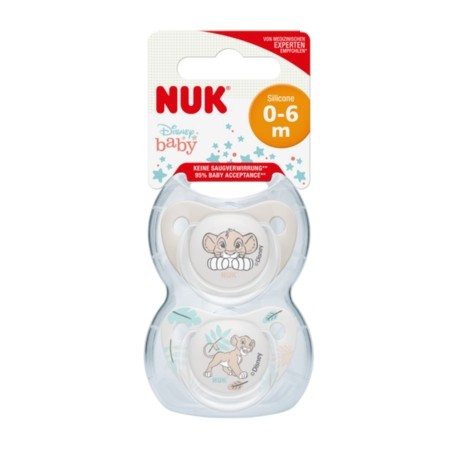 NUK Pacifier, Disney,  Size 1 (0-6 m), Anatomical, Silicone 2-pack