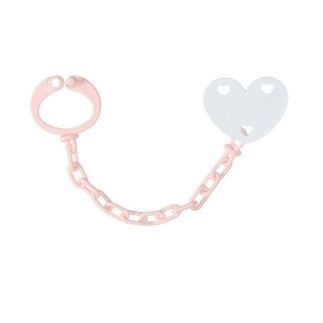 Personalised dummy clip, Heart, 2-pack, Several colours available