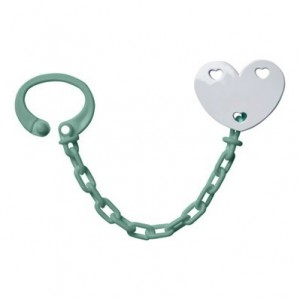 Personalised dummy clip, Heart, 2-pack, Several colours available
