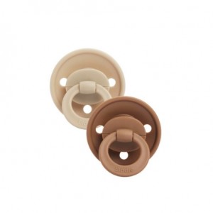 Elodie, Pacifier 3+ months, Pure Khaki, Round - Silicone