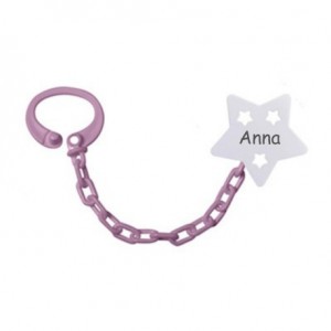 Personalised dummy clip, Star, Several colours available