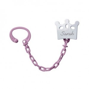 Personalised dummy clip, Crown, Available in several colours