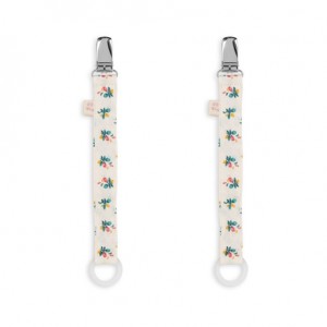 Konges Sløjd, Pacifier Chain 2-pack, Fleur Coloré