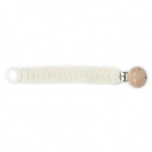 SMALLSTUFF, Crochet Soother Clip, Fishbone, Off. White