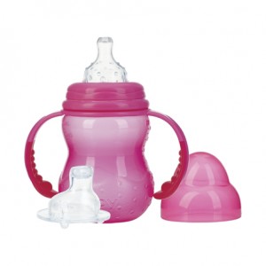 Nüby, Training bottle with two teats, 0+ months., Pink