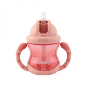 Nüby, Flip-it cup with double handle, 12+ months, Pink