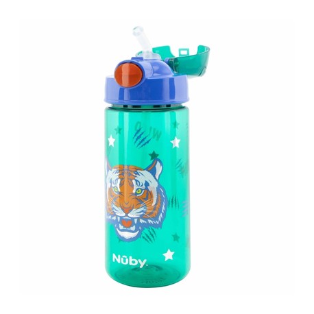 Nüby, Glitter drinking bottle with straw, 3 years, Green