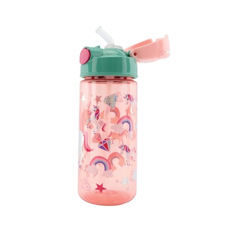 Nüby, Glitter drinking bottle with straw, 3 years, Pink