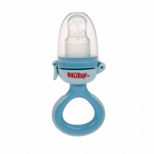 Nüby, Silicone nipple for feeding, 6 months, Blue