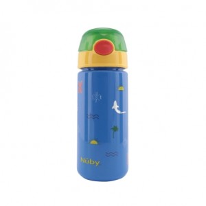 Nüby, Glitter drinking bottle with straw, 3 years, Blue