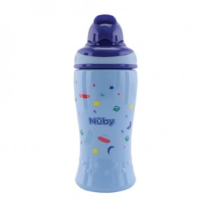 Nüby, Drinking Bottle with straw, Blue