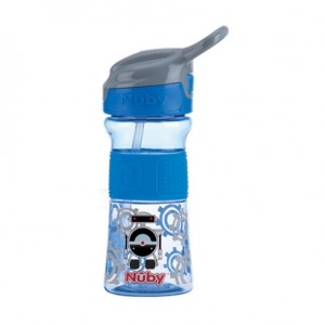 Nüby, Drinking bottle with straw, 12+ months  Blue