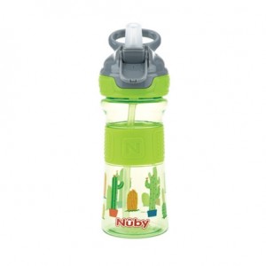 Nüby, Drinking bottle with straw, 12+ months, Green
