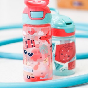 Nüby, No-spill bottle with straw, Pink