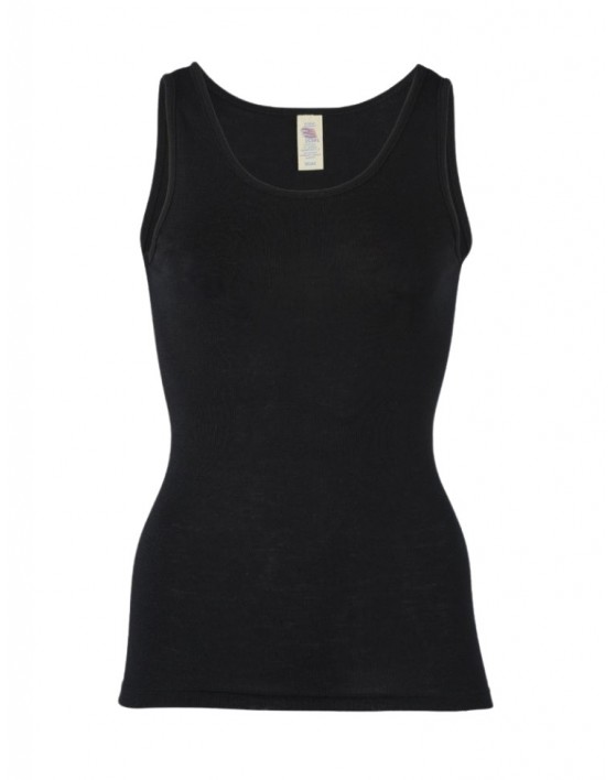 Women's top in merino wool, Black