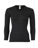 Engel, Women's blouse in merino wool, Black