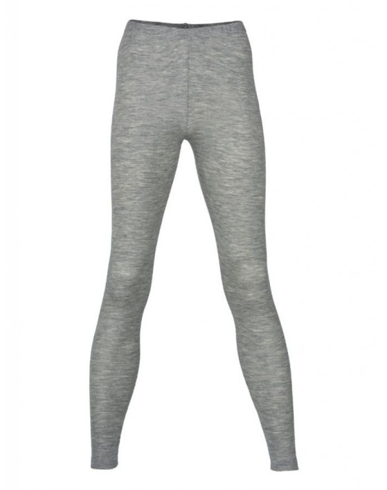 Women's leggings in merino wool, Light grey mélange