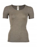 Women's t-shirt in merino wool, Walnut