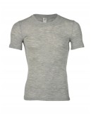 T-shirt for men in merino wool, Light grey melange