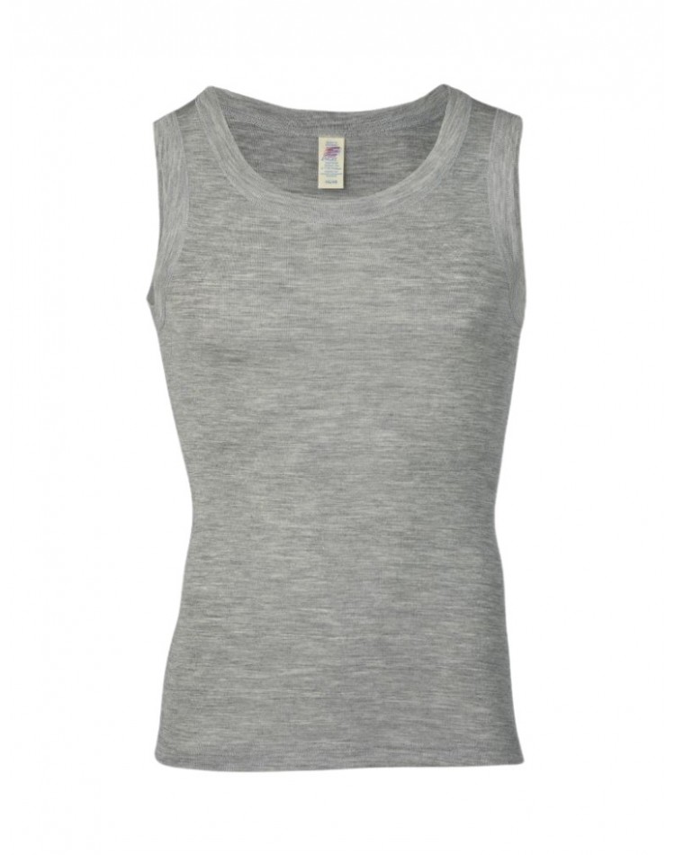 Men's undershirt in merino wool, Light grey melange