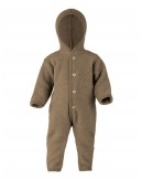 One-piece suit in 100% merino wool, Walnut mélange