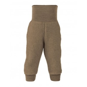 Trousers in 100% merino wool, Walnut mélange