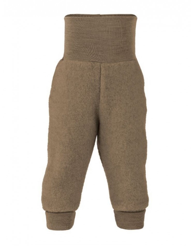 Trousers in 100% merino wool, Walnut mélange