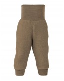 Trousers in 100% merino wool, Walnut mélange