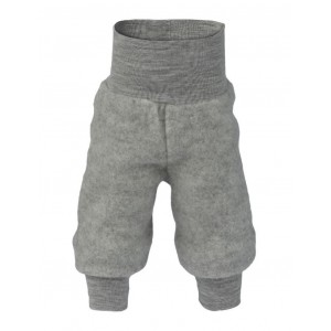 Trousers in 100% merino wool, Light grey mélange