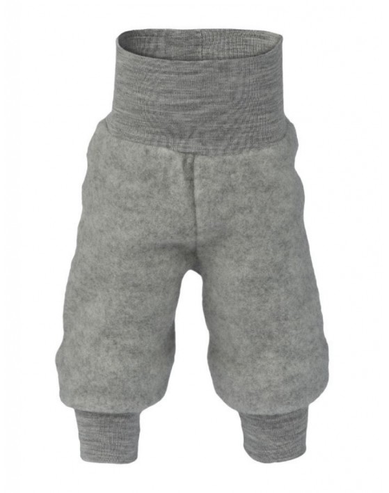 Trousers in 100% merino wool, Light grey mélange