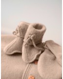 Booties with strings in 100% merino wool