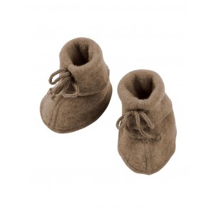 Booties with strings in 100% merino wool