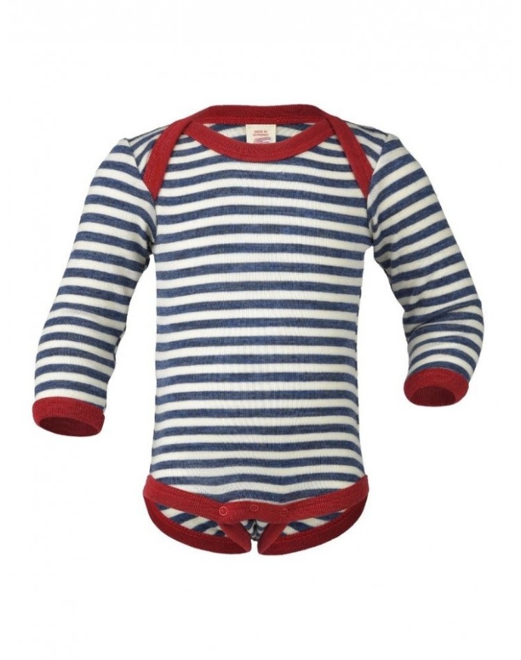 Bodysuit in wool, Blue/red mélange