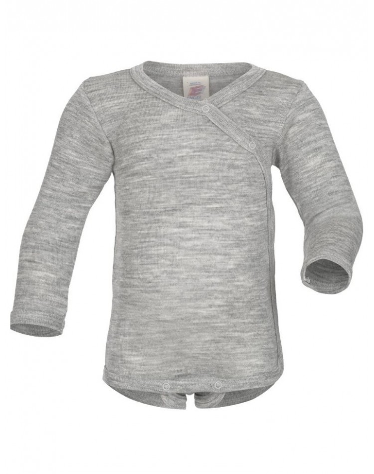 Bodysuit in merino wool, Light grey mélange