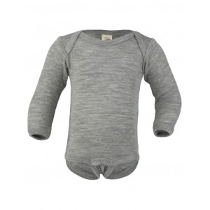 Bodysuit in merino wool, Light grey mélange