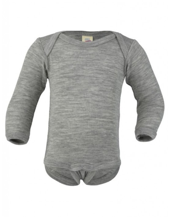 Bodysuit in merino wool, Light grey mélange