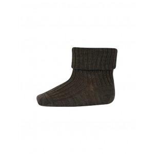 Baby ankle socks in merino wool with fold-over