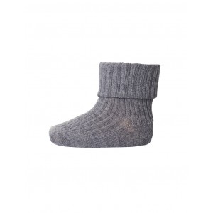 Baby ankle socks in merino wool with fold-over