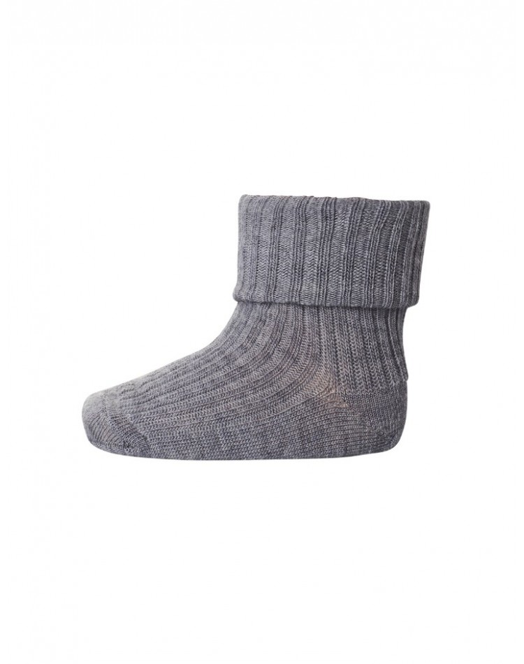 Baby ankle socks in merino wool with fold-over