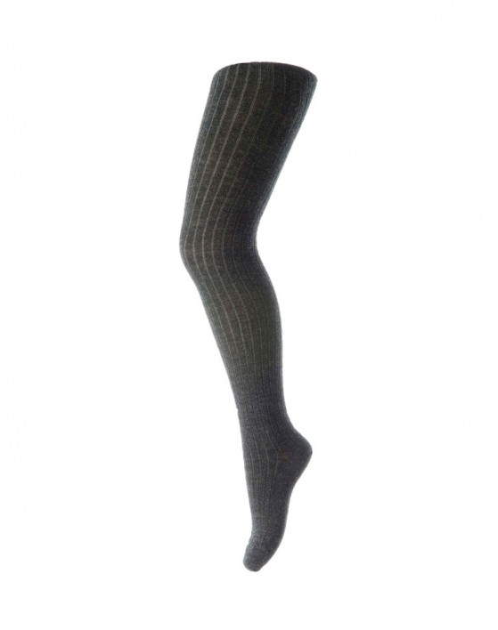 Tights for children in merino wool, Dark Grey Melange