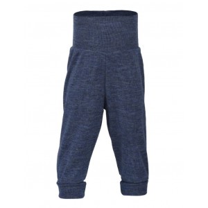 Trousers in 100% wool, Blue mélange