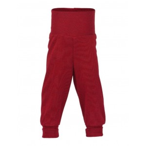 Trousers in 100% wool, Red mélange