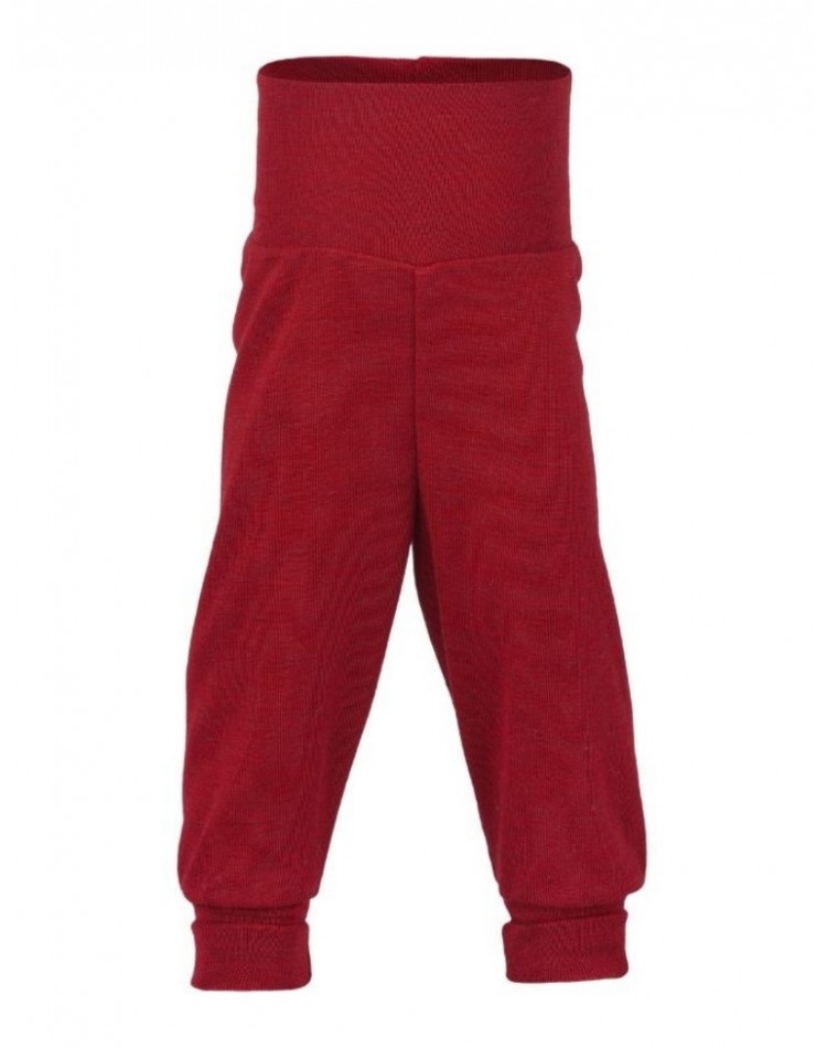 Trousers in 100% wool, Red mélange