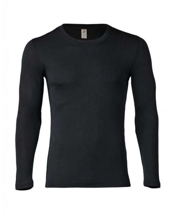 Blouse for men in merino wool, Black