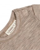 Baby bodysuit with long sleeves and round neckline in 100% organic merino wool,  OEKO-TEX®