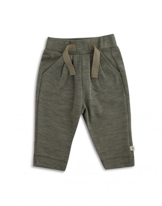 Drawstring baby pants in 100% merino wool